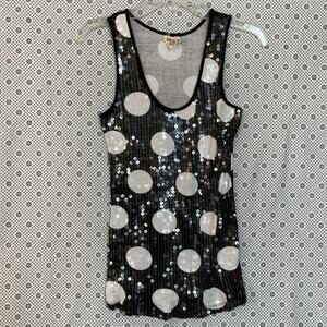 Love Rocks Sequin Polka Dot Tank – Size M